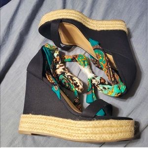 Shoe Dazzel Chermona Ankle Tie Wedge Women's 9